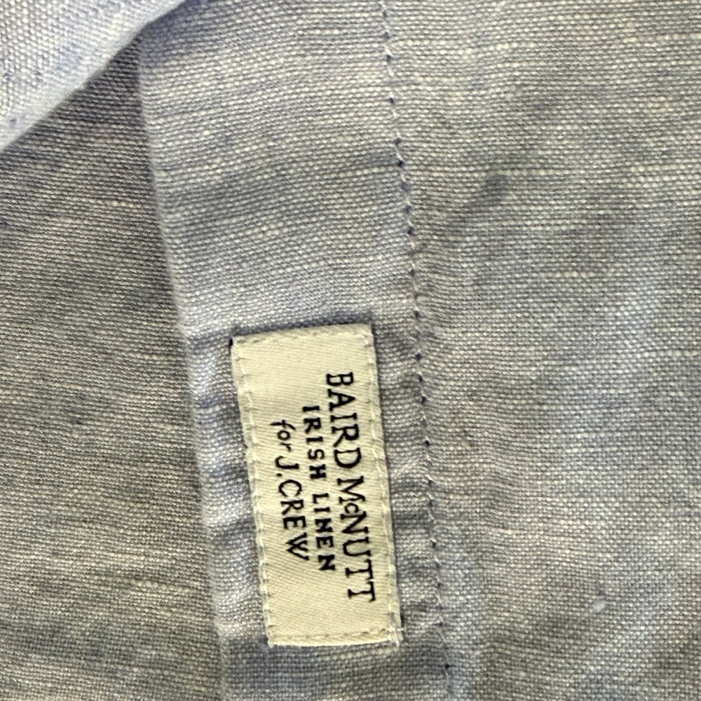 J.Crew Baird McNutt Irish Linen Long Sleeve Shirt Blue Slim Fit Women's 4 Petite - Picture 11 of 13